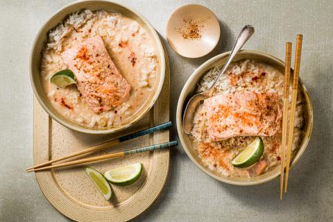 Poisson poché à la noix de coco