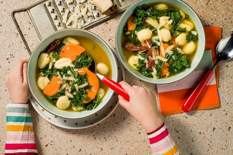 Gnocchi soup with sweet potatoes 