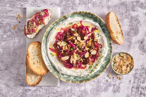 Whipped ricotta with dried figs