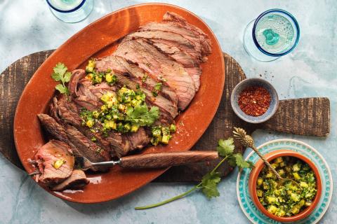 Churrasco with pineapple chimichurri