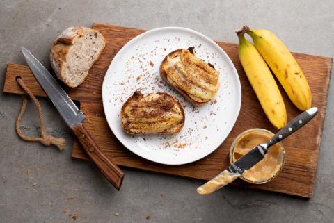 Peanutbutter Toast mit Banane