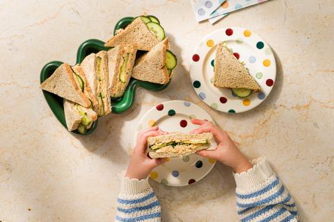 Cucumber and cream cheese sandwiches
