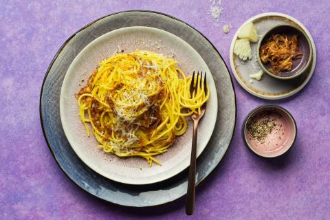 Cacio e pepe au safran