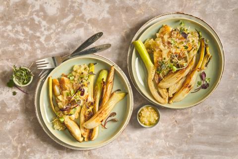 Halibut con finocchio e salsa al limone