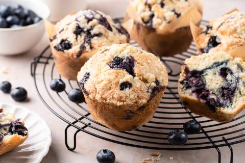 Muffin ai mirtilli con crumble