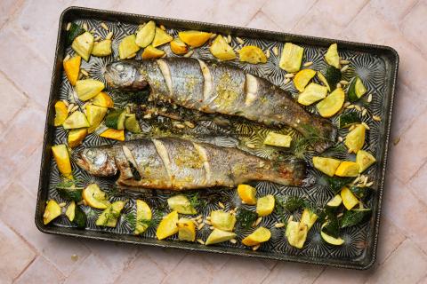 Gebackene Forellen mit Zucchetti