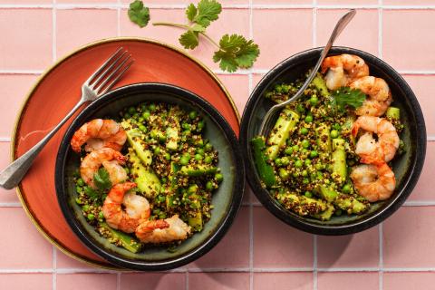 Quinoa-Bowl mit Crevetten