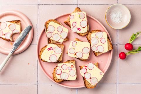 Radish and butter terrine with sourdough bread