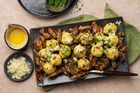 Polentabällchen mit Kalbsleber