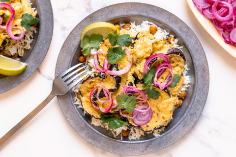 Auberginen-Curry mit Joghurt (Dahi Baingan)