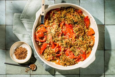 Überbackene Peperoni mit Paniermehl