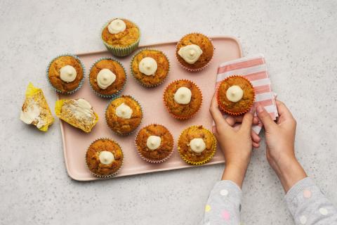 Kürbis-Muffins mit Frischkäse 