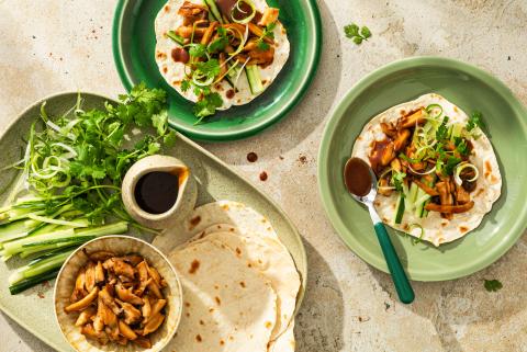 Pancakes aux champignons et sauce hoisin