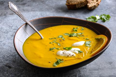 Carrot soup with orange and coriander