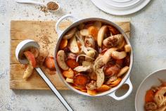Sausage casserole with vegetables and apples