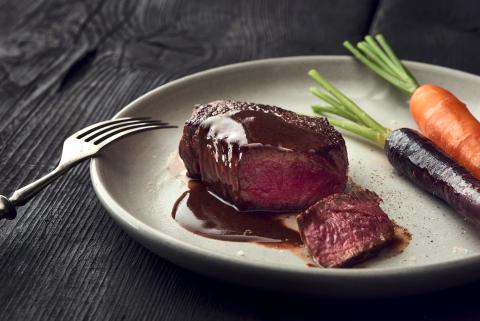 Angus tenderloin steak with coffee-chocolate sauce