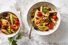Penne with roasted vegetables