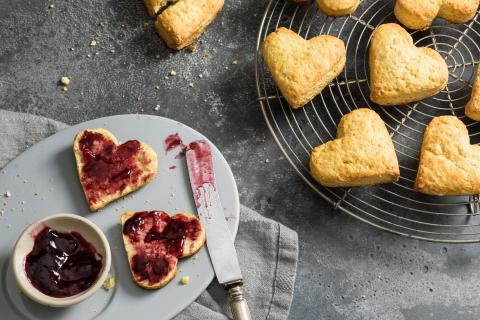 Heart-shaped scones