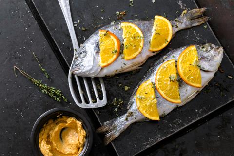 Sea bass with orange butter