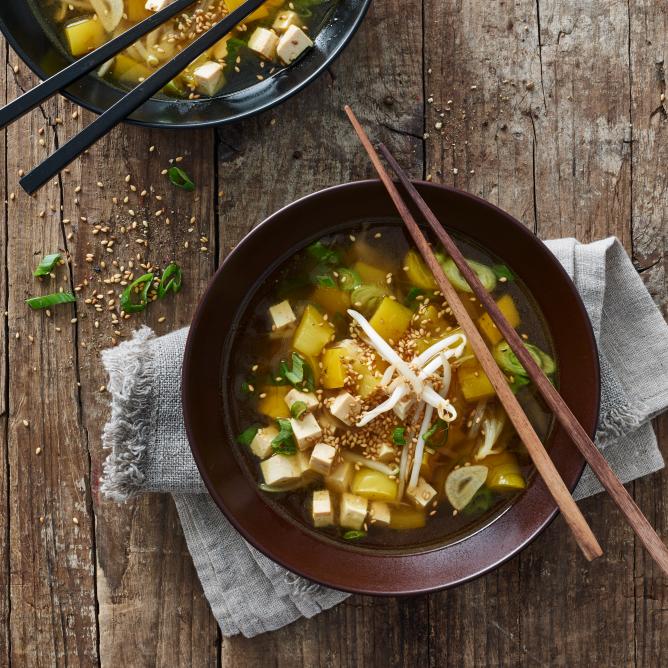 Asian-style tofu soup