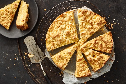 Streusel aux pommes et pudding