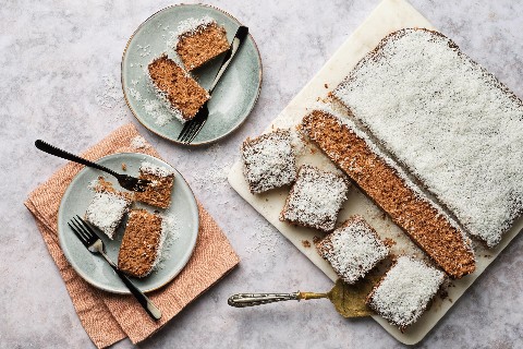 Chocolate, coconut & coffee slices