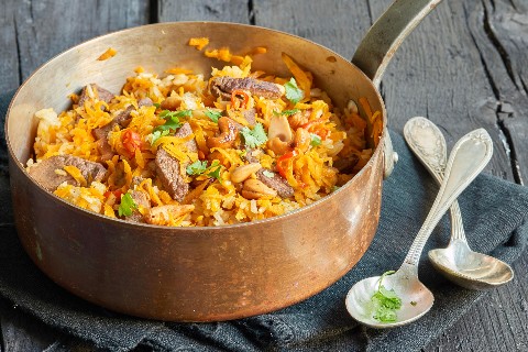 Fried rice mit Rindfleisch