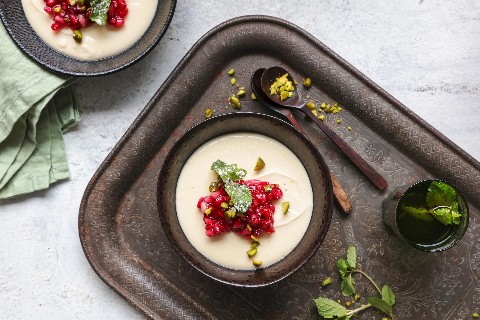 Crème aux amandes et grenade