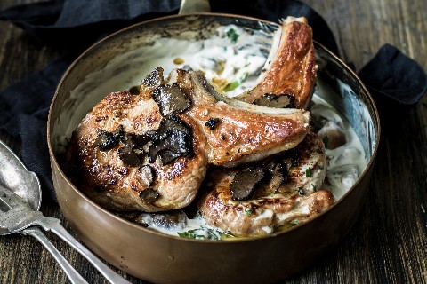 Côtelettes de veau aux truffes