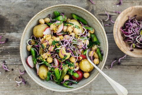 Colourful potato salad