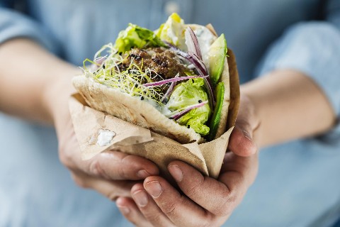Surf 'n' turf pita burgers