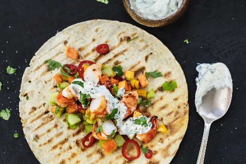 Tortillas aux crevettes