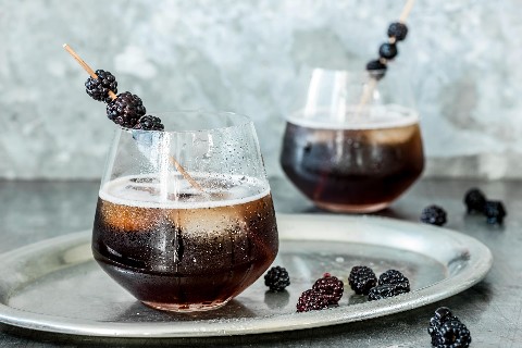 Fruity black velvet cocktail
