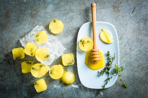 Honey ginger ice cubes