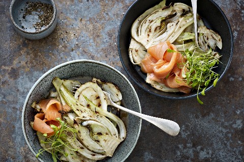 Irish smoked salmon with grilled fennel