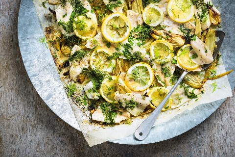 Filetto di pesce persico in teglia