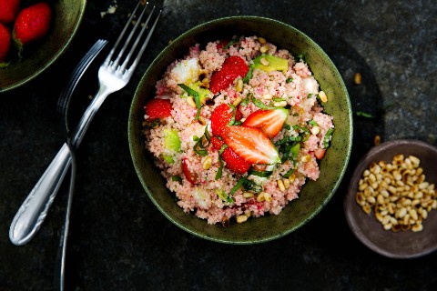 Couscous salad with strawberries