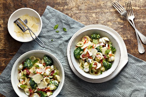Orecchiette with broccoli and bacon