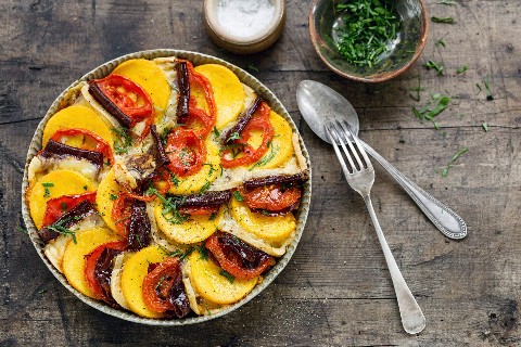 Talleri di raclette e polenta gratinati