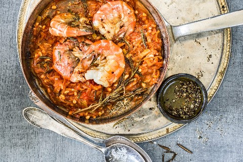Gamberi d`acqua dolce con salsa invernale