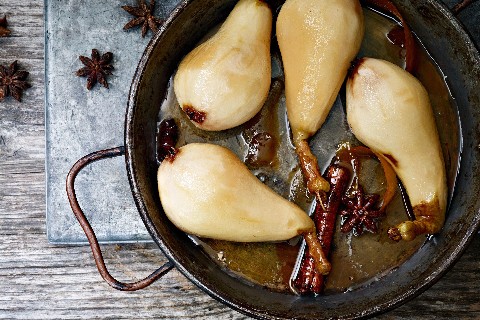 Port-poached pears