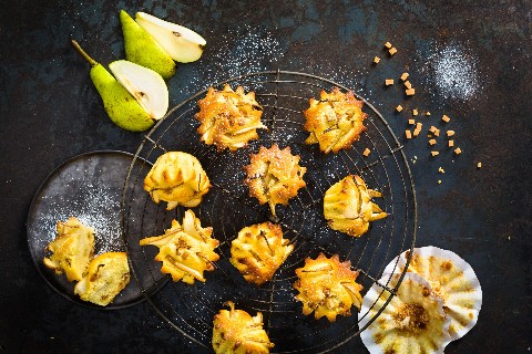 Muffin al caramello e pere