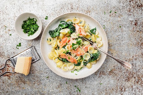 Lachs-Spinat-Pasta