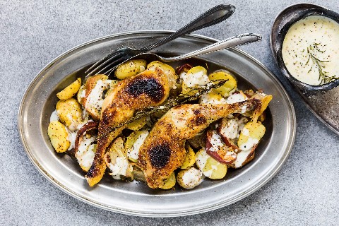 Pouletschenkel mit Senf-Sauce