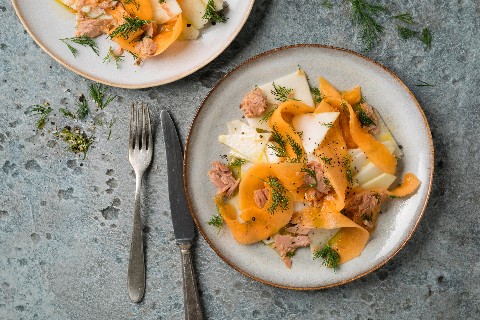 Kohlrabi-Melonen-Salat mit Thon
