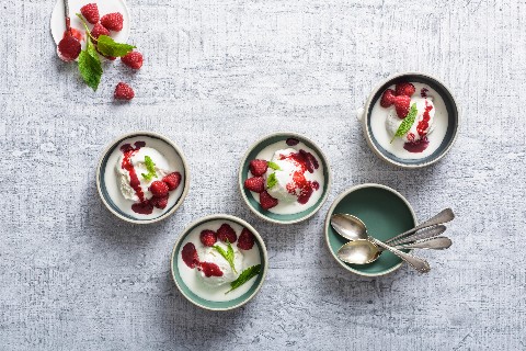 Mascarpone glacé aux framboises