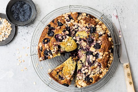 Cherry & poppy seed cake