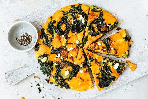 Frittata aux patates douces et au chou kale