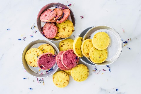 Red and yellow shortbreads