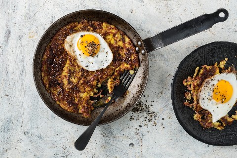 Galette de röstis aux cervelas
